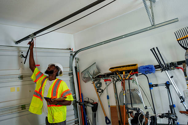 Professional Garage Door Panel Replacement technician working in Cameron Park, TX